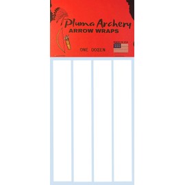 Pluma Archery Arrow Wraps Cut for Small Diameter Archery Shafts 5MM 0.204 Inch ID Arrows with Max Outside Diameter (OD) of 0.280 Inches Length 6 Inches Quantity - 12 (White)