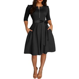 Elegant Black Church Dress for Women Business Casual Pencil Dress Wedding Guest Office Work Dresses Party Outfits