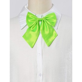 sourcing map Women's Adjustable Solid Colour Sander Holder Neck Bow Tie Bright Green One Size, Bright green