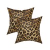 Leopard Throw Pillow Cover 2 Pcs Cheetah Animal Print Pillows