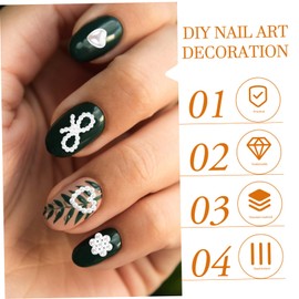 Healvian 1set Charming Pearl Nail Art Decor for Stylish DIY Manicures Unique Heart Flatback Pearl Design for Elegant Nail Decoration for Art Lovers