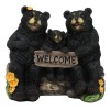 Papa Mama Black Bears and Cub Sitting On Log with