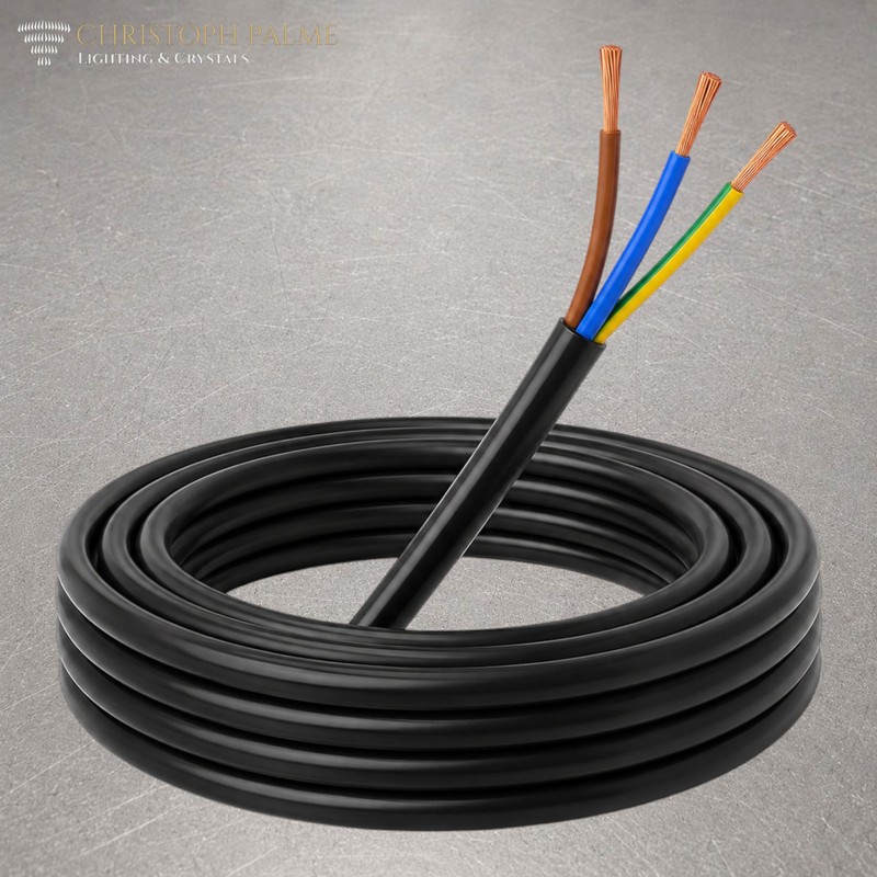 10 m cable, black, 3 x 1.5 mm², flexible, H05VV-F