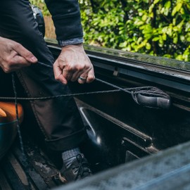 GEAR AID 1100 Paracord and Carabiner, 5.5 mm Heavy-Duty Cord for Camping and Survival Black Reflective, 100 ft