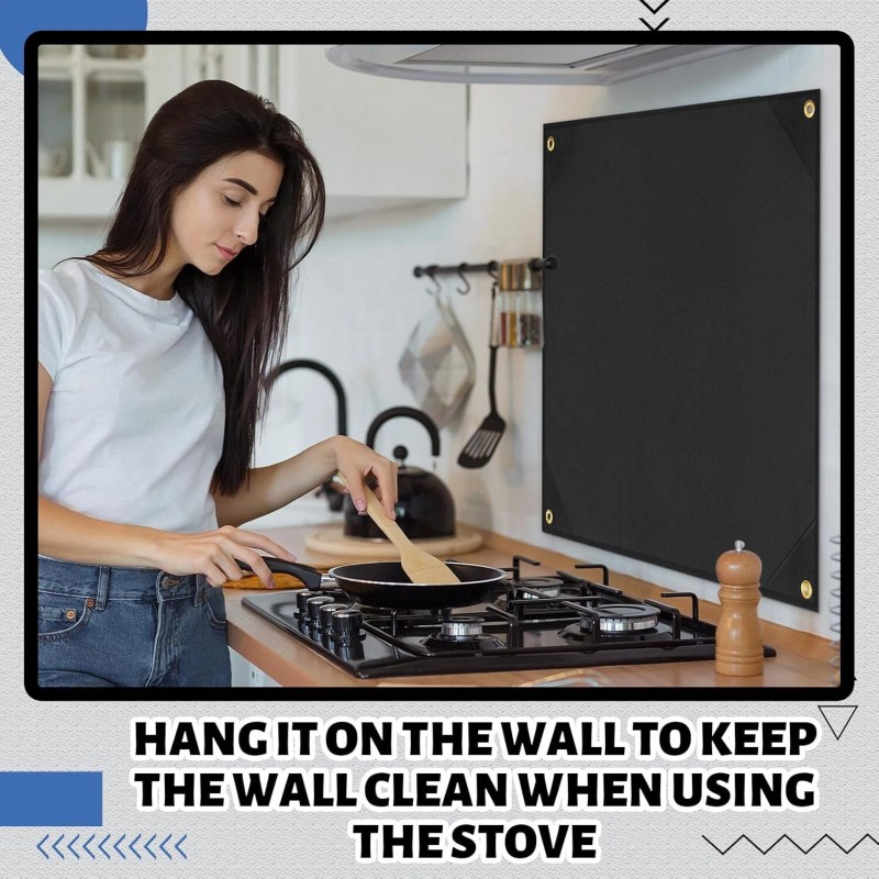 Brannded 24×30 Inch Stove Backsplash Splatter Guard Range Hood Backsplash