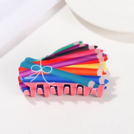 Pencil Hair Clips for Women and Girls Back to School Hair Claw Clips for Thin Thick Curly Hairstyle Big Matte Banana Clip Strong Hold Jaw Barrette for Welcome Back to School Party
