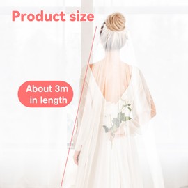 Psyqtsuary 1 Tier Bride Wedding Veil 118 Inches Long 1 Tier Drop Veil Comb Bridal Cathedral Veil White Long Cathedral Bridal Tulle Veils with Comb for Brides