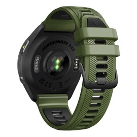 YOCAHU Compatible with Garmin Forerunner 965, 955, 945, 935 Replacement Band, 22mm Wide Interchangable Bands for Fenix 7, Fenix 6 GPS, Fenix 5 Plus Smart Watch (GREEN-BLACK)