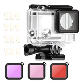 ShipeeKin Waterproof Housing Case for Gopro Hero4 /Hero3+ Underwater Photography Wearable Camera Case with 3 Different Colors Filter Anti-Fog Sheet