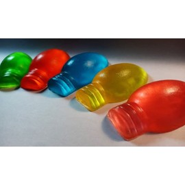 Christmas Bulb Soap - 12pc Set of Glycerin Soaps Jeweltone Colors - Gift Boxed