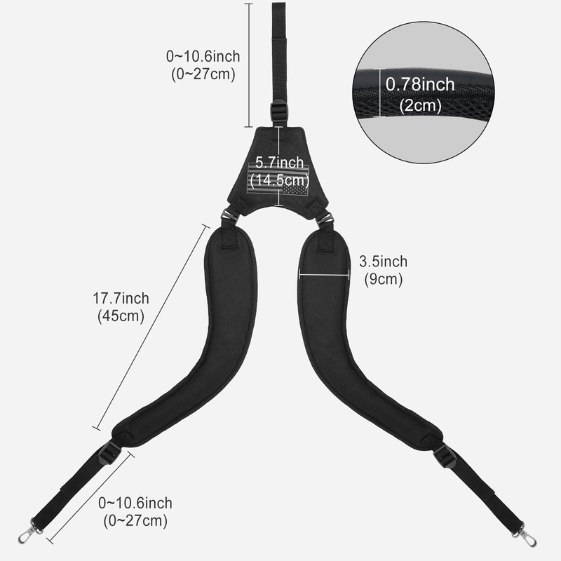 LZFAN Golf Bag Straps, Universal Replacement Double Shoulder Shoulder Straps,