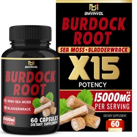 𝐎𝐫𝐠𝐚𝐧𝐢𝐜 𝐁𝐮𝐫𝐝𝐨𝐜𝐤 Extract Capsules 𝟏𝟓𝟎𝟎𝟎𝐦𝐠 with 𝐒𝐞𝐚 𝐌𝐨𝐬𝐬 and 𝐁𝐥𝐚𝐝𝐝𝐞𝐫𝐰𝐫𝐚𝐜𝐤 for Immune System, Gut, Skin & Energy