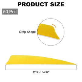 sourcing map Arrow Vanes Arrow Fletching 5" Shield Shape Turkey Feathers for Hunting DIY Shooting(Yellow, Pack of 50)