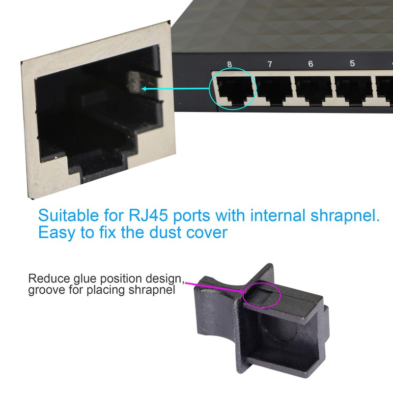 Ethernet Hub Port RJ45 Anti Dust Cover Cap Protector By