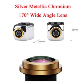 aSATAH AHD 720P/CVBS Car Rear/Front View Camera Fisheye Lens License Plate Cam with RCA Cable & Vehicle Camera for Honda Accord/Inspire/Spirior/Civic VII VIII/City 4D & Backup Camera (Silver Golden)