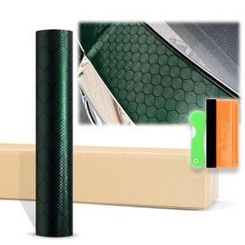 12"x60" (1FTx5FT) Honeycomb Carbon Fiber Satin Midnight Green Vinyl Wrap Auto Car Sticker Decal Film Sheet Bubble Free Air Release Technology with Tool Kit