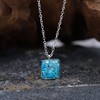 Lauren-Spencer Gemstone Necklace for Women Dainty Square Turquoise Malachite Sodalite