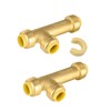 (Pack of 2) EFIELD 1/2-Inch Slip Tee Push-Fit Brass Fittings