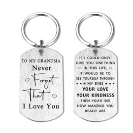 Yobent to My Grandma Gifts for Women, Never Forget That I Love You Grandma Birthday Keychain, Grandmother Christmas Ideas from Grandchildren, Best Grandmother Present