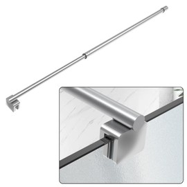 Shower Door Support Bar, 27.5'' to 47.2'' Telescopic Stainless Steel Wall-to-Glass Support Bar for 1/4"(6mm) to 3/8"(10mm) Thick Glass, Fixed Panel Support Rod, Brushed Nickel