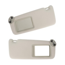 VeloCore Driver & Passenger Sun Visor 74320-06780-E0 74310-06750-E0 Compatible with Toyota Camry 2007 2008 2009 2010 2011 Without Sunroof, Left & Right Side, Beige, 2PC