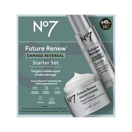 No7 Future Renew Skincare Starter Kit - Damage Reversal Serum + Night Cream - Anti-Aging Skincare Set Targets Visible Signs of Skin Damage (2 Count)