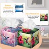 French Hummingbird Flower 2 Pcs Tissue Box Cover Square Leather