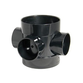 FLOPLAST 110mm Soil Ring Seal Short Boss Pipe - Black