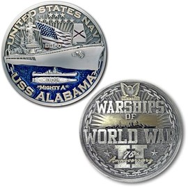 US Navy USS Alabama BB-60 Warships of WW2 Collectible Coin