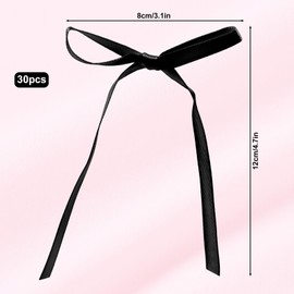 30 Stück Schleifen Kuchendekorationen, Kokette Schleifenband Cupcake Topper für Hochzeit Braut Verlobung Babyparty Geburtstagsparty Dekorationszubehör (Schwarz)