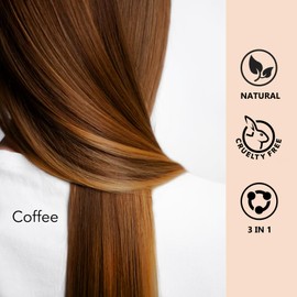 Onilyua Coffee Hair Dye Shampoo 3 in 1, Natural Brown Hair Color for Men & Women, Long Lasting Shampoo Para Canas for All Hair Types, Easy to Use Herbal Brown Dye, 16.9 Fl Oz (Coffee)