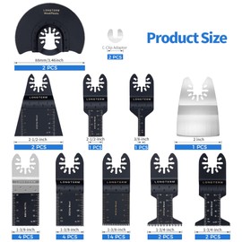31-Piece Mixed Set Oscillating Tool Saw Blades for Cutting Hardwood, Softwood, Metal and Cleaning Wallpaper Quick Install Fits DEWALT, MAKITA, Milwaukee, Black & Decker, Porter-Cable, Hammerhead