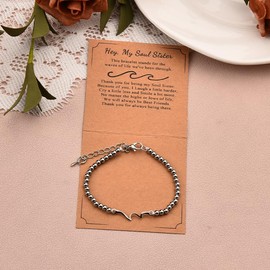 Soul Sister Birthday Gifts for Women Besties Beaded Wave Bracelet for Unbiological Sisters Christmas Graduation Xmas Gifts for Soul Sister Long Distance Friendship Bracelet for Best Friend
