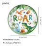 88PCS Dinosaur Birthday Party Decorations Include Disposable Tableware Set with