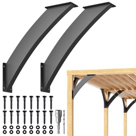 Uphode Q235-Steel Integrated Arc 2''x4''(Actual Tube Dia: 1.5''x 3.2'') 45 Degree Angle Support Pergola Brackets Heavy Duty 2Pack
