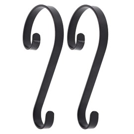 Stocking Scrolls® Stocking Hanger- 2 Pack (Matte Black) - fits Most Mantel Styles, Even Large