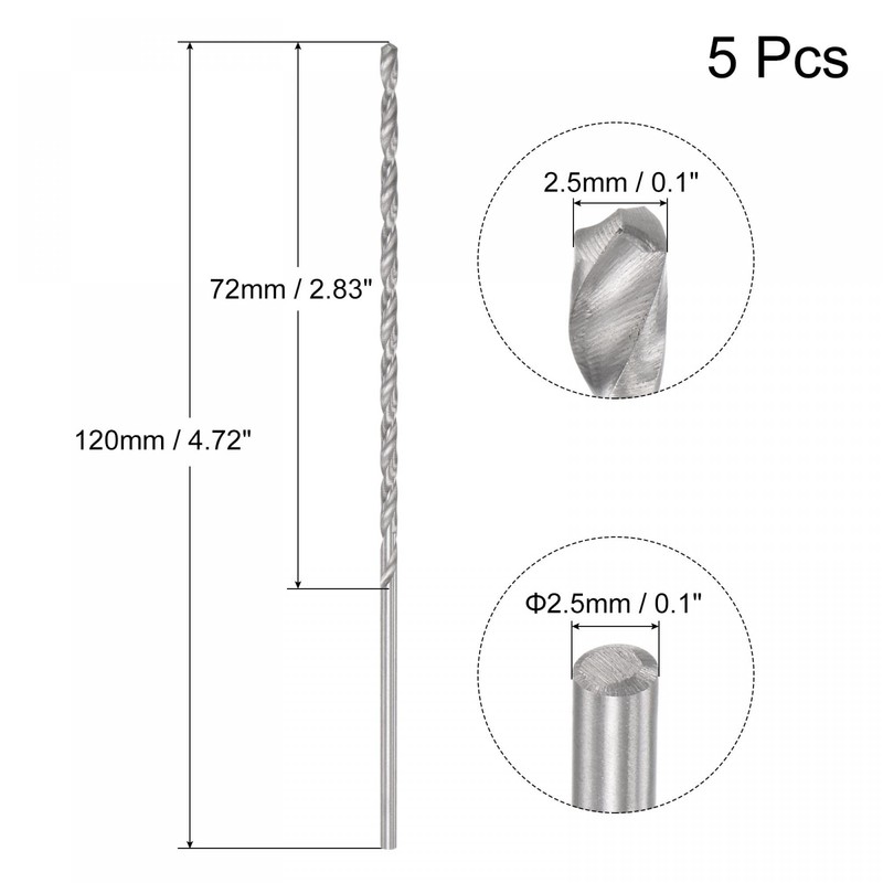 sourcing map Mini Micro Twist Drill Bits 2.5 mm Extra
