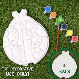 Creative Roots Mosaic Ladybug Stone, Includes 7-Inch Ceramic Stepping Stone & 6 Vibrant Paints, DIY Garden Stepping Stone Kit for Kids Ages 6+