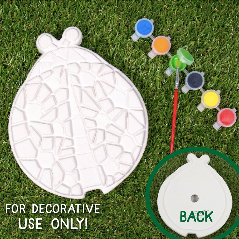 Creative Roots Mosaic Ladybug Stone, Includes 7-Inch Ceramic Stepping Stone