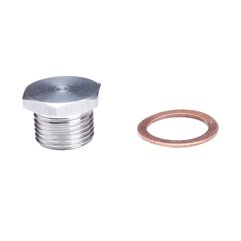 Baceyong Oxygen Sensor Plug with Spacer, Stainless Steel Silver O2
