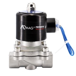 3/8" DC 12V NPT Stainless Steel Electric Solenoid Valve Normally Closed, VITON Gasket for Water Air Gas Fuel Oil with High Pressure Range