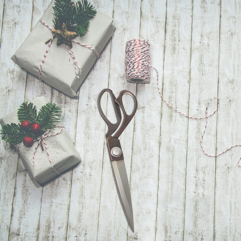 Heavy Duty Big Aluminum Plated Gray Scissors with Sharp Blades