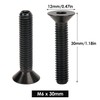 Bike Stem Bolt Screw, M6x30mm Titanium Alloy Flat Head Headset
