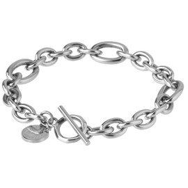 LION HEART Bracelet, LH-1 Comfort Chain Bracelet, Surgical Stainless Steel (Allergy Friendly), Men's (Includes Pouch), Direct Management, Azuki, stainless-steel Metal