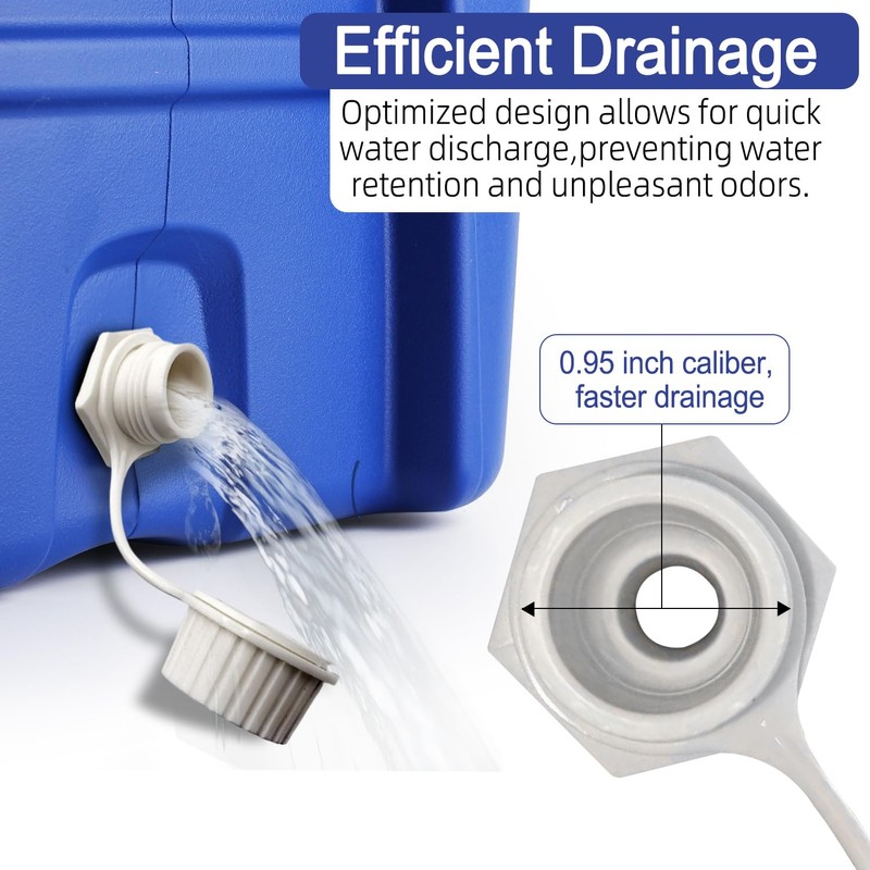 Threaded Drain Plug with Plastic Tethered Cap for Cooler, with