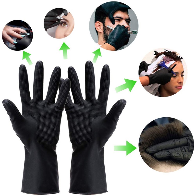 Guantes de tinte para el cabello, guantes de goma reutilizables,