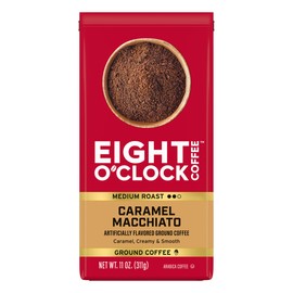 Eight O'Clock Coffee Caramel Macchiato Ground Coffee, Medium Roast, 11 Ounce (Pack of 1) - Caramel, Creamy, Smooth