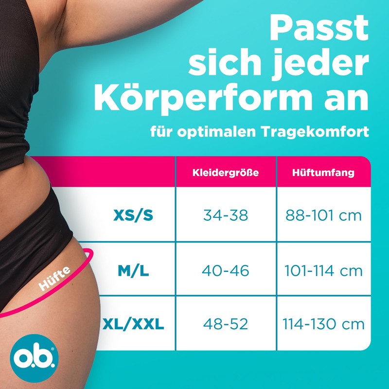 o.b. Periodenslip in Größe XL / XXL, (1 Stück), wiederverwendbare