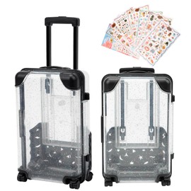 Juibao Pack of 2 Mini Suitcase Money Gift, Miniature Travel Suitcase Money Box with Sticker, Small Travel Suitcase Money Gift for Birthday, Weddings, Travel, 13.5 x 8.5 x 5 cm