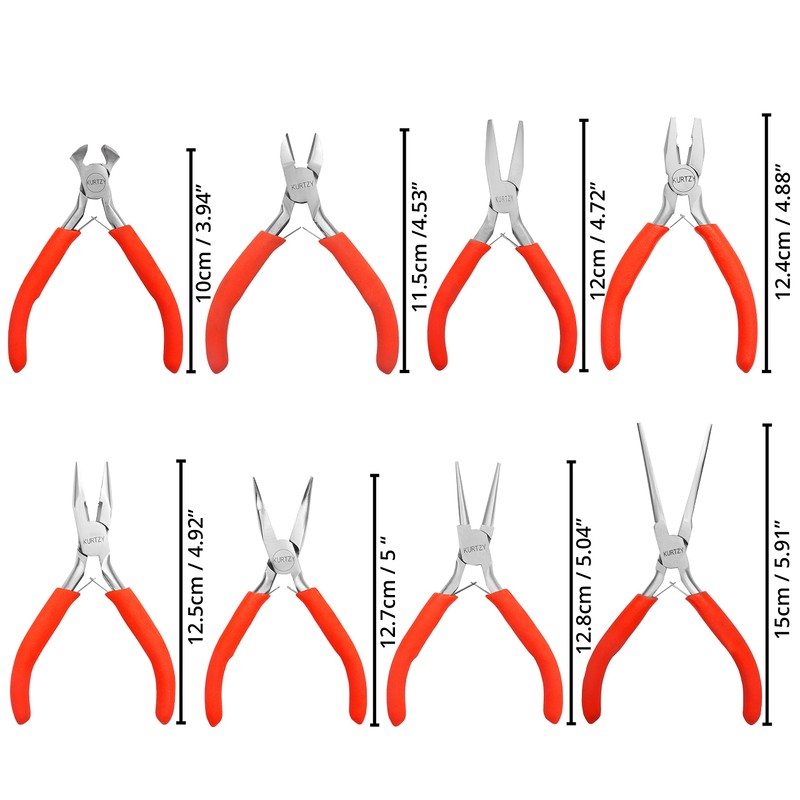 Kurtzy Mini Jewellery Plier Tool Kit Set with Soft Grip